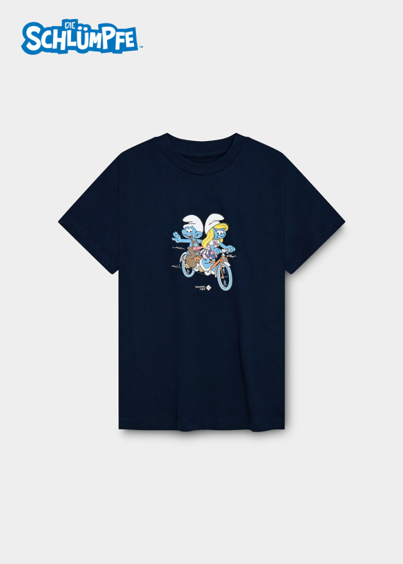 T-Shirt Schlümpfe: Trachtentandem - dunkelblau